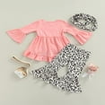 thumbnail image 3 of MesaSe Toddler Baby Girls Spring Princess Flare Pants Set O-Neck Ruffles Tops + Bell Bottom Pants Headband, 3 of 6