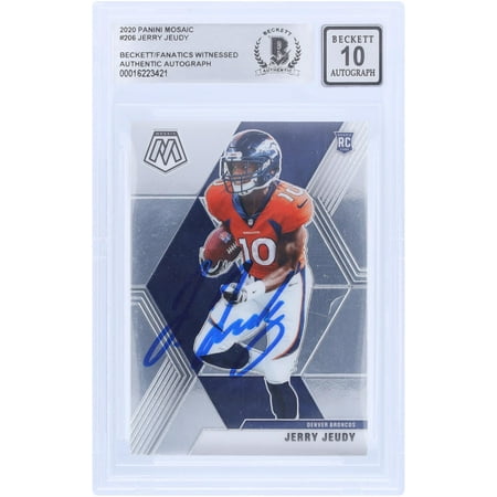 Jerry Jeudy Denver Broncos Autographed 2020 Panini Mosaic #206 Beckett Fanatics Witnessed Authenticated 10 Rookie Card - Fanatics Authentic Certified
