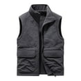 thumbnail image 1 of LOVZFMLL Jackets for Men's Thin Workwear Solid Color Stand Collar Sleeveless Jacket Tank, 1 of 5