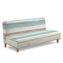 ZIATUBLES Wood Grain Armless Futon Sofa Cover, Stretch Elastic Couch Slipcover Dustproof Furniture Protector Machine Washable Sofa Bed Cover for Living Room Bedroom