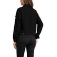 thumbnail image 3 of Chaqueta Shacket de Waffle para Mujeres Inspire Chic, con Hombros Caídos, Bolsillos y Cuello, Talla L, Color Negro, 3 of 6
