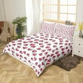 thumbnail image 3 of Kawaii Love Pattern Bed Sets Pink White Duvet Cover For Valentine'S Day Gift Cute Love Heart Comforter Cover Girly Love Geometric Bedding Set Luxury Soft Quilt Cover Home Dorm Decor,Queen Size, 3 of 6