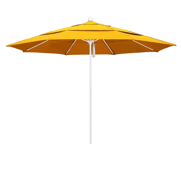 California Umbrella Venture Parasol de Marché Blanc de 11 Pieds Jaune