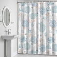 thumbnail image 6 of Summer Marine Life Bathroom Shower Curtain, Ocean Blue Coral Shells Coastal Conch Waterproof Washable Soft Bath Curtain for Bathtub Decor with 12 Hooks&Grommet, 72x72 Inch, 6 of 9