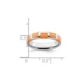 thumbnail image 4 of Sterling Silver Polished Orange Enameled Band Ring, 4 of 6