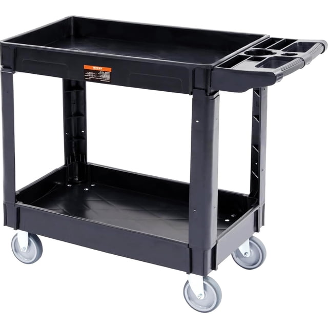 Carrito de servicio utilitario VEVOR, 2 estantes, 250 kg, rollo de plástico