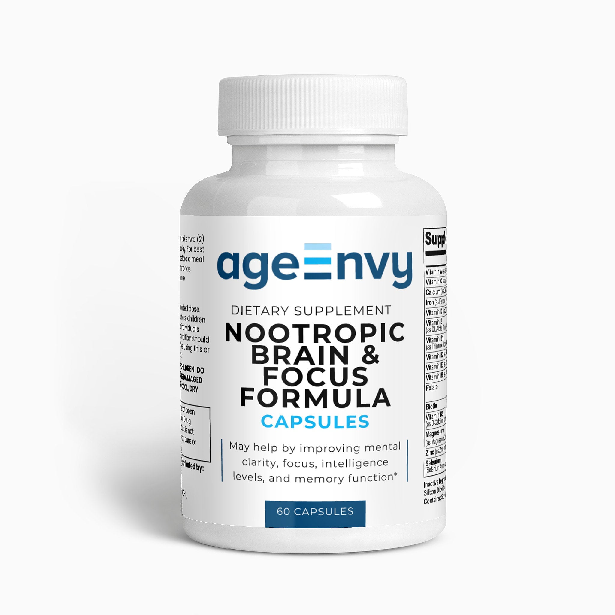 Nootropic Brain & Focus Formula Vitamin & Mineral Blend 60 Caps by