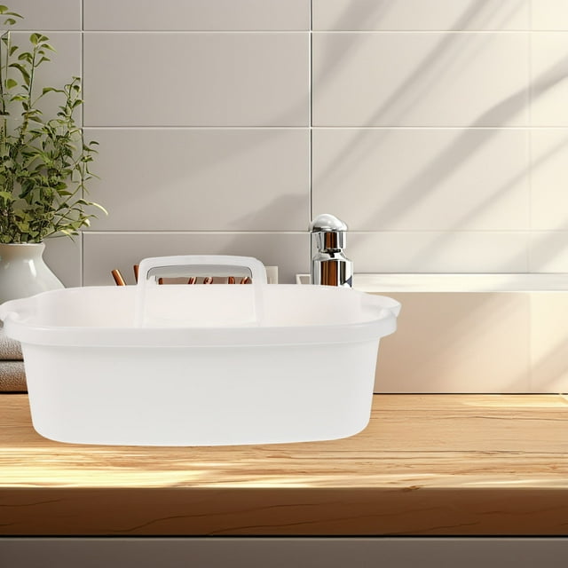 unbranded Cesta De Plástico Para Limpieza Con Asa Resistente Organizador Para Cocina Y Dormitorio