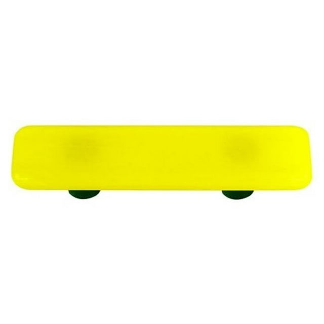 Hot Knobs HK1010-PB Canary Jaune Rectangle Verre Cabinet Pull - Noir Poste
