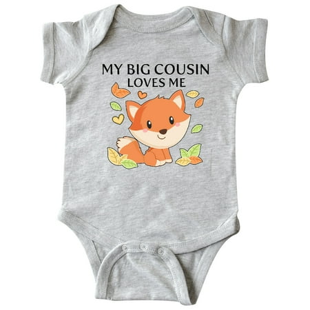 

Inktastic My Big Cousin Loves Me- little fox Gift Baby Boy or Baby Girl Bodysuit