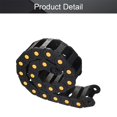 thumbnail image 4 of Fielect Portacables de cadena de arrastre tipo abierto con conectores de extremo R55 25X57mm 1 metro de plástico para máquinas enrutadoras CNC eléctricas negro con puntos amarillos 1 pieza, 4 of 5