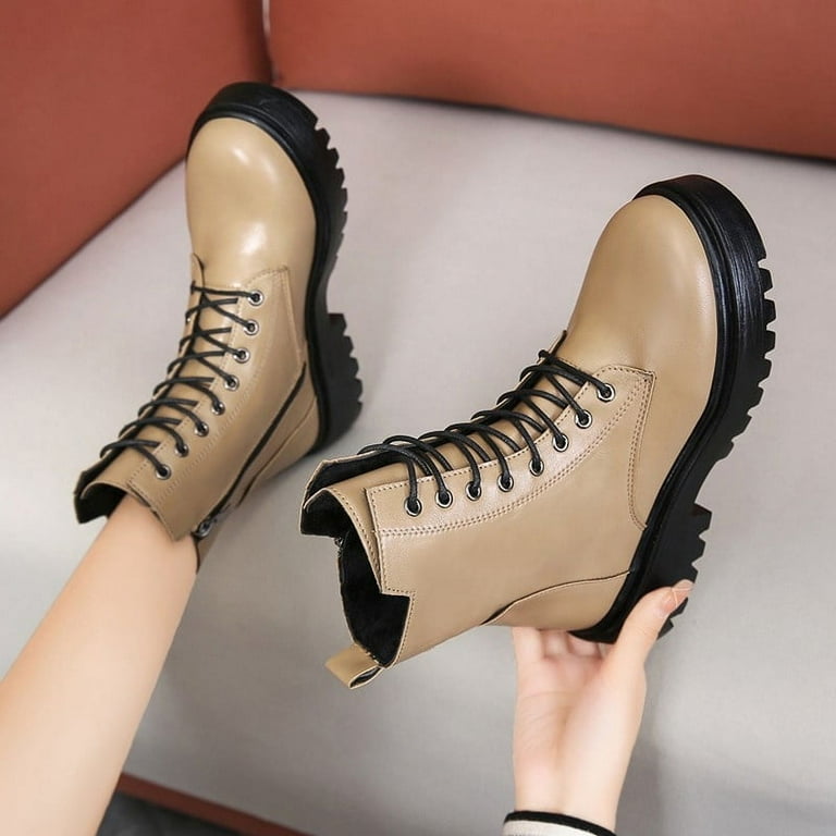Minimalist Lace up Front Combat Boots Women Ankle Boots Walmart