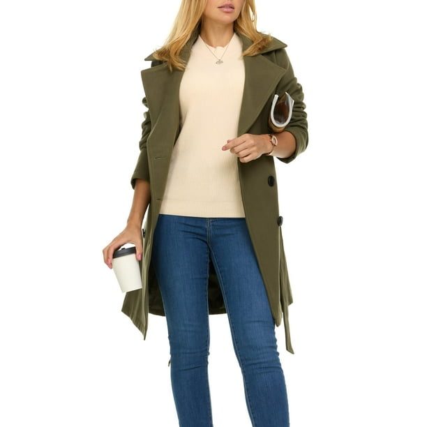 Gabardina Steve Madden de lana sintética con doble botonadura para mujer