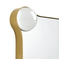 thumbnail image 6 of "Elegance Rectangular Wall Mirror", 27"x39" Featuring 3" Half Sphere Corner Glass Embellishment, on Gold Iron Frame, 6 of 12