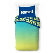 Fortnite Boogie Kids 2-Piece Twin/Full Reversible Comforter and Sham Bedding Set, Microfiber, White, Epic Games, Gaming Bedding