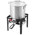 thumbnail image 3 of KFFKFF 100 Qt Aluminum Seafood Boiling Kit with Strainer, Outdoor Cooking Set for Crab, Crawfish, and Lobster, Stockpot with Propane Burner and Steamer Rack, 100,000 BTUs, 3 of 9