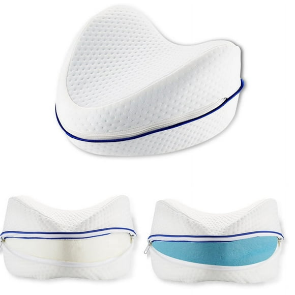 Factory Direct Memory Foam Leg Pillow - Slow Rebound Contour Design, Lightweight (Under 1lb), Compact Size 25*25*15*6, Versatile Support for All Sleep Positions, Durable Construction, Blue Heart