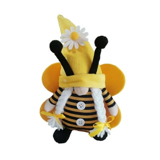 4 Pack Glowing Bumble Bee Gnome Decor – Honey Bee Decor with Hanging Gnomes  and Elegant – Fun Whimsical Spring Gnome – Ultra-Soft Plush Gnomes for