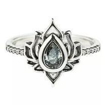 K-KED 925 Silver Lotus Flower Ring Women Cubic Zirconia Ring Wedding Delicate Jewelry Gift-10-Style 2