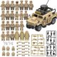 thumbnail image 1 of Juegos de bloques de construcción coches de policía negros muñecas de policía juguetes de montaje de partículas pequeñas 24 + j779 colores del desierto, 1 of 4
