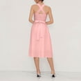 thumbnail image 3 of Women's A-Line Cocktail Dress, Sexy Criss Cross Backless Party Dresses, Flattering Ruched Waist French Square Neck Summer Wedding Guest Midi Gown, 3 of 4