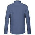thumbnail image 2 of LONSSA Men's Long Sleeve Banded Collar Dress Shirts Stretch Button Down Shirts with Pocket, 2 of 7