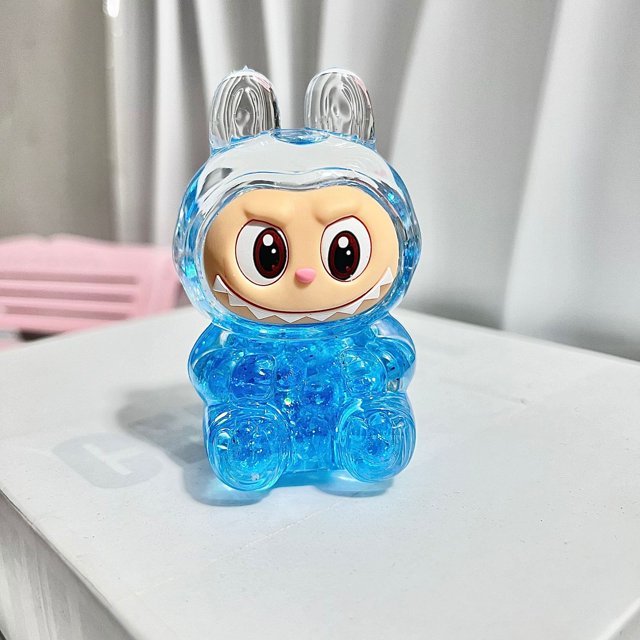 LLavero de caja ciega de arena movediza de dibujos animados Labubu, muñeca de joyería Diy, adornos de coche de escritorio, bolsa ciega linda, regalo pequeño de arena movediza, venta al por mayor
