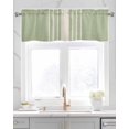 thumbnail image 2 of Sage Green Beige Striped Kitchen Valances for Windows Farmhouse Linen Window Valance Curtain for Living Room Window Treatment Modern Farmhouse Retro Lines Valance Rod Pocket Topper, 42 x 18 Inch, 2 of 6
