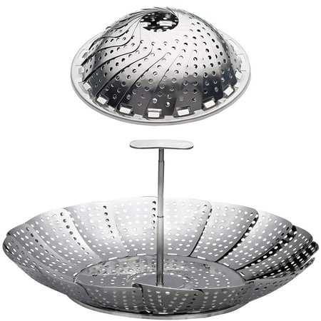 100% Stainless Steel Vegetable Steamer Basket / Insert for Pots, Pans, Crock Pots & more 6.4