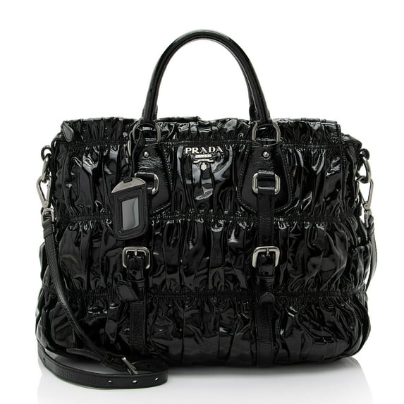 Pre-Owned Prada Vernice Gaufre Large Satchel