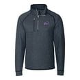 thumbnail image 2 of Men's Cutter & Buck Heather Navy Buffalo Bills Big & Tall Mainsail Sweater-Knit Half-Zip Jacket, 2 of 3