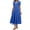 Blue, variant on Lmnyox Summer Midi Dress for Women Puff Short Sleeve V Neck Dress Flowy Elastic Waist Dress