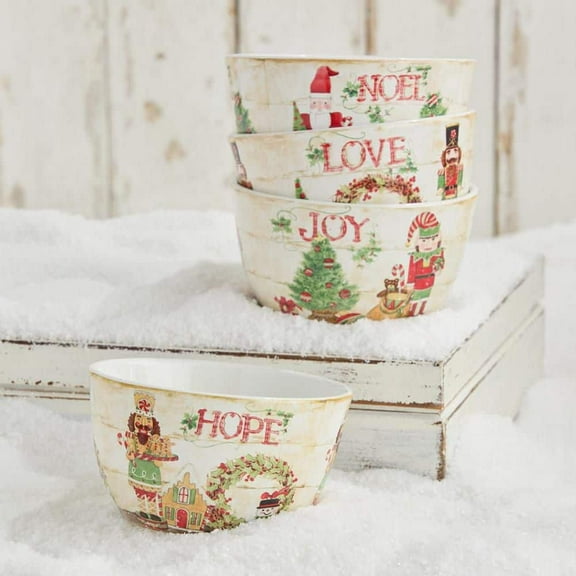 Nutcracker Parade Assorted Colors Ceramic Ice Cream Bowls 24 fl. oz. 5.25 in. x 3 in. (Set of 4)