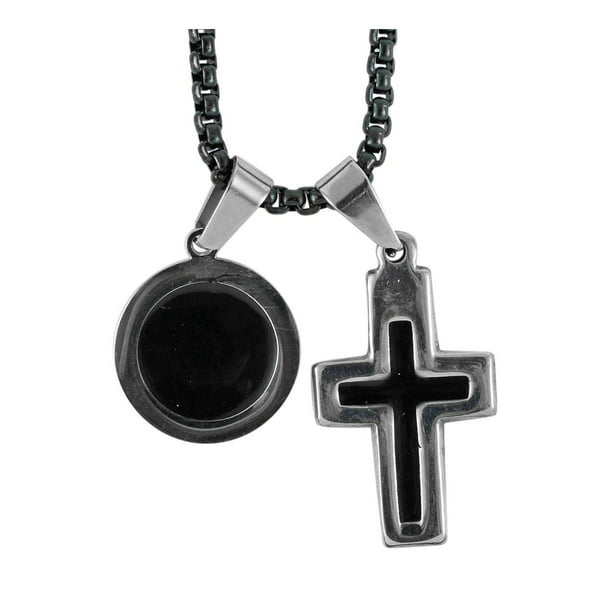 Shop LC - ION Plated Black & Stainless Steel Cross ...