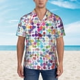 thumbnail image 4 of Lsque Colorful Watercolor Dots pattern Hawaiian Shirt for Men, Unisex Summer Beach Casual Short Sleeve Button Down Shirts-Medium, 4 of 9