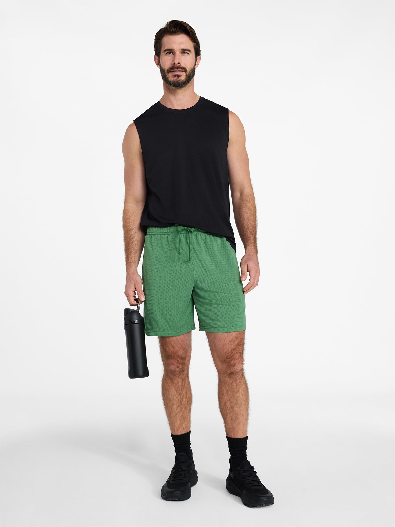 Athletic Works Men's and Big Men's Mesh Shorts, 7" Inseam, Sizes S-5XL