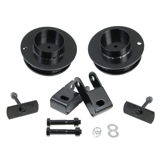RockTrix Front Leveling Kit - 2 inch Lift - Includes Shock Extenders - Compatible with 2014-2015 Dodge Ram 2500 and 2013-2015 Dodge Ram 3500 4x4 4WD Only - Black Steel Coil Spring Spacers