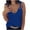 Blue, variant on Mrat Sleeveless Loose Tunic Blouses Womens Fashion Solid Sleeveless V-Neck Bow Casual Tank Tops Vests Blouse Cropped Tank Tops S-97 Blue L