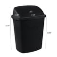 thumbnail image 2 of Sosody 4 Packs Tall Plastic Kitchen Trash Can Swing Lid, 11 Gallon Plastic Garbage Cans, Black, 2 of 6
