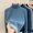 Blue, variant on YHAJDS Women Fall Winter Sleepwear,Thermal Homewear For Women,Sleepwear With Built In Bra,Solid Color Turtleneck Fleece Lined Versatile Inner Wear Knitted Base Layer Top For Fall And Winter