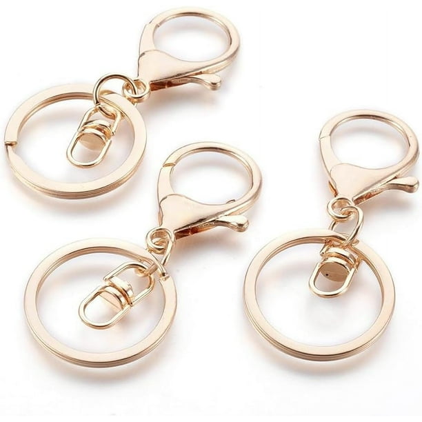 5 piezas de cierres para llaveros de aleación dorada, anillos para llaveros con anillas de hierro, piezas de anillos para llaveros dorados con anilla abierta