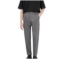 thumbnail image 1 of Pantalones largos de moda para hombre, casuales, de color sólido, con bolsillos y cintura elástica, pantalones de vestir, pantalones cortos para hombre., 1 of 4