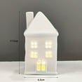 thumbnail image 3 of FXMLRLK White Theme - Ceramic Christmas Village Houses, Glowing Lighted Holiday Decorations for Indoor Tabletop, Farmhouse Country Style Christmas Home Decor,Style 20, 3 of 6