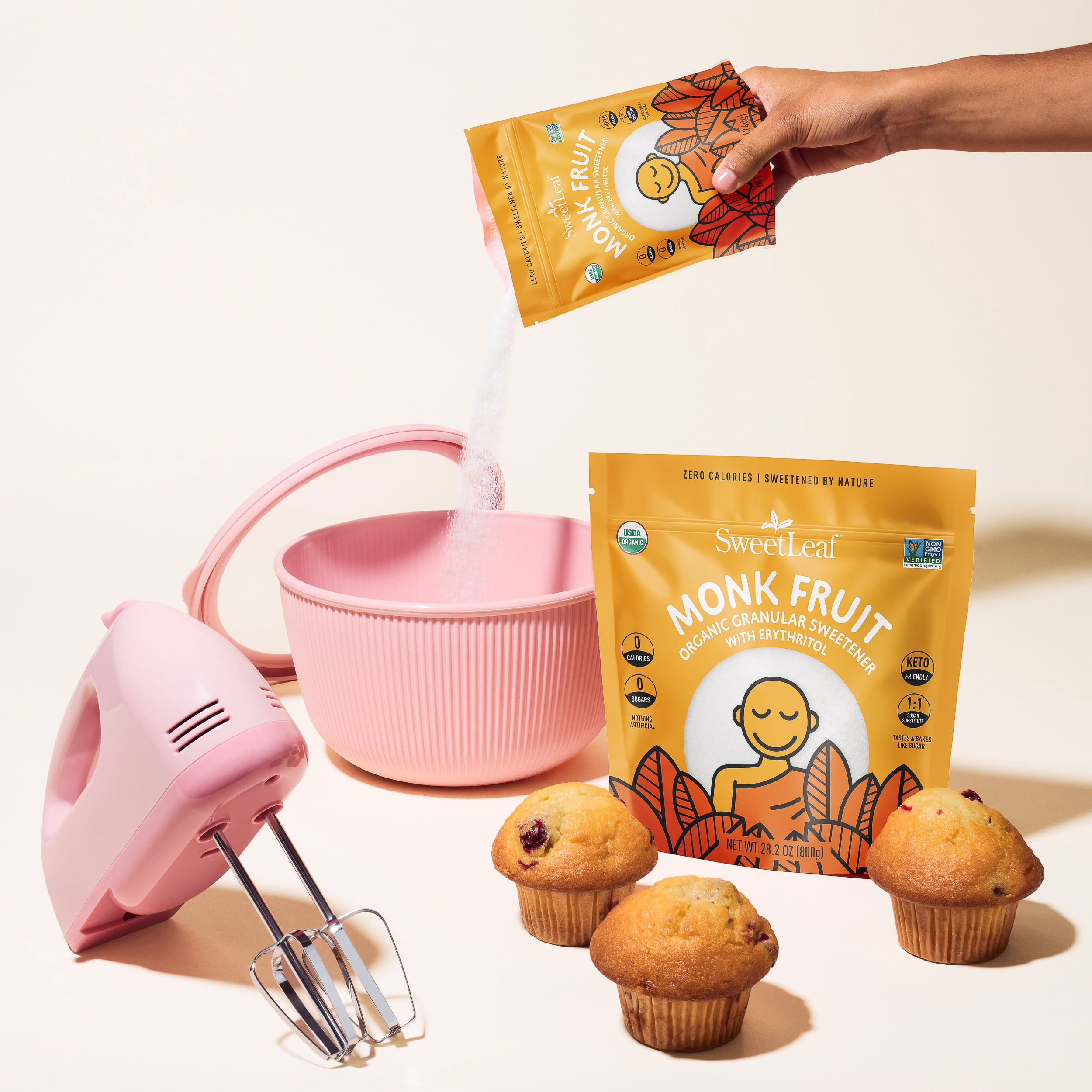 (6 pack) SweetLeaf Organic Monk Fruit Granular Sweetener, 28.2 oz Bag