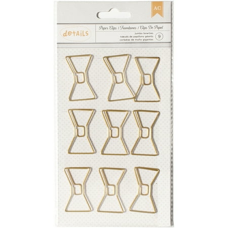 Designer Desktop Essentials Jumbo Paper Clips 9/Pkg-Bowtie, Pk 3