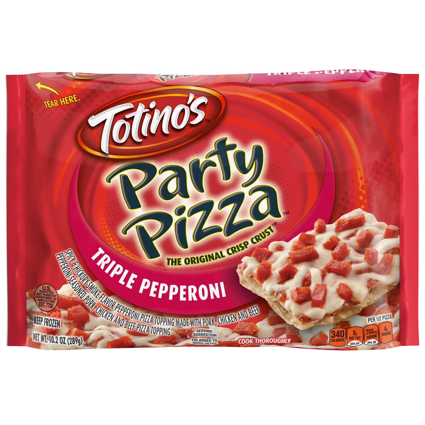 Totino's Triple Pepperoni Party Frozen Pizza - 10oz