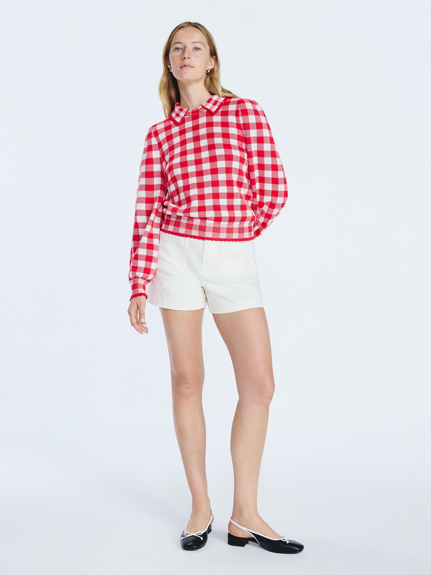 Free Assembly Women's and Women's Plus Patch Pocket Denim Shorts, 4" Inseam, Sizes 0-28W