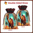 thumbnail image 2 of Pofeuu Cool Camel Oasis Vibes Print Burlap Bags with Drawstrings Drawstring Gift Bags Pouch Bag for Thankgiving Birthday Party Gift Wrapping Treats and Party Favors-Black, 2 of 8
