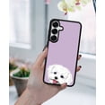 thumbnail image 5 of WIRESTER Shockproof Soft Rubber Cover Case for Samsung Galaxy S25 6.2" 2025, Animal Maltese Dog On Pastel Lilac Background, 5 of 5