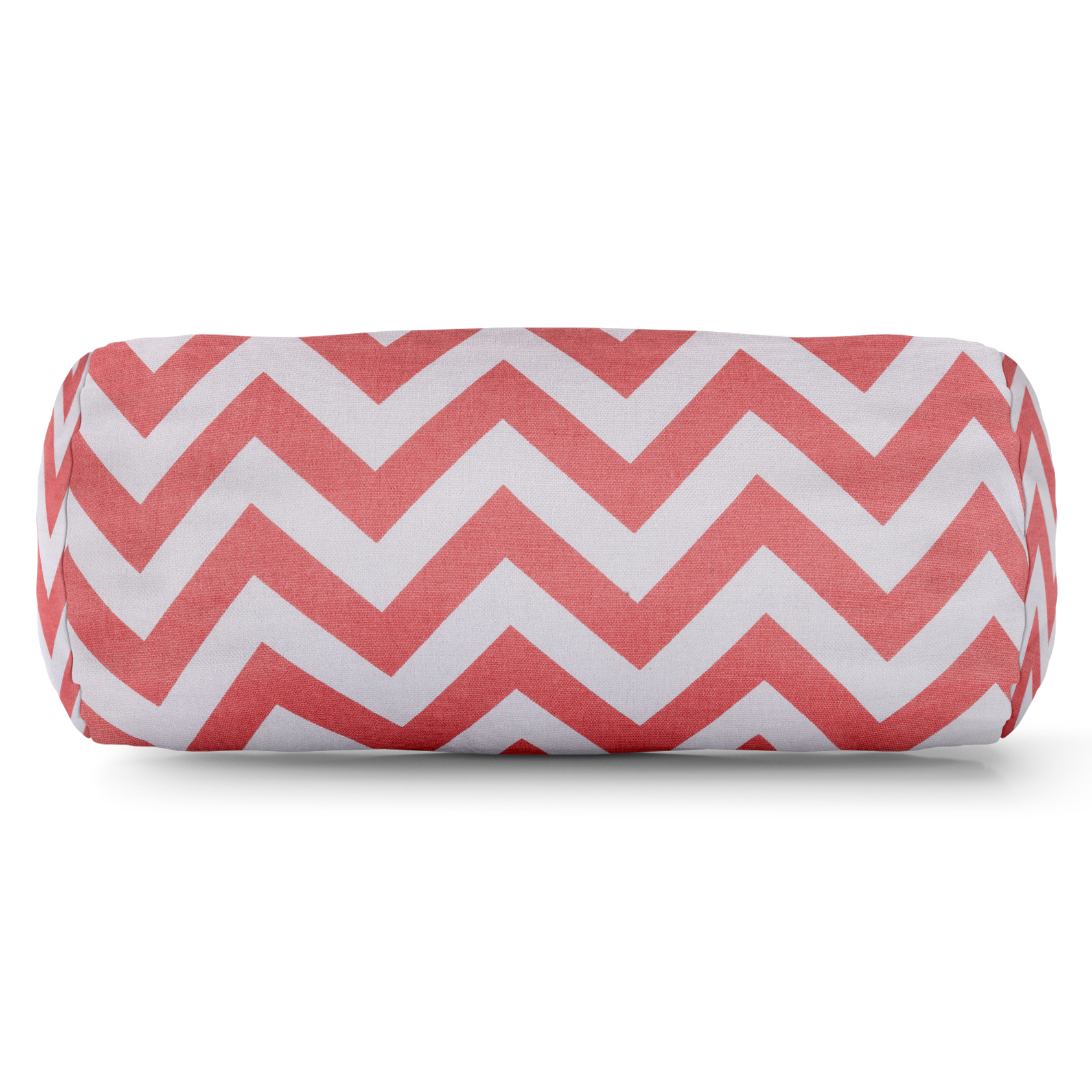 Majestic Home Goods Indoor Coral Chevron Round Bolster Decorative Throw